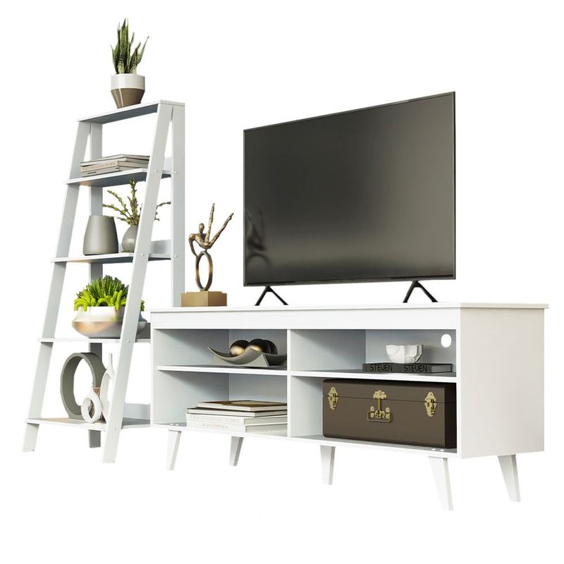 MADESA - Centro de Entretenimiento para TV Udine + Mueble Estante Librero