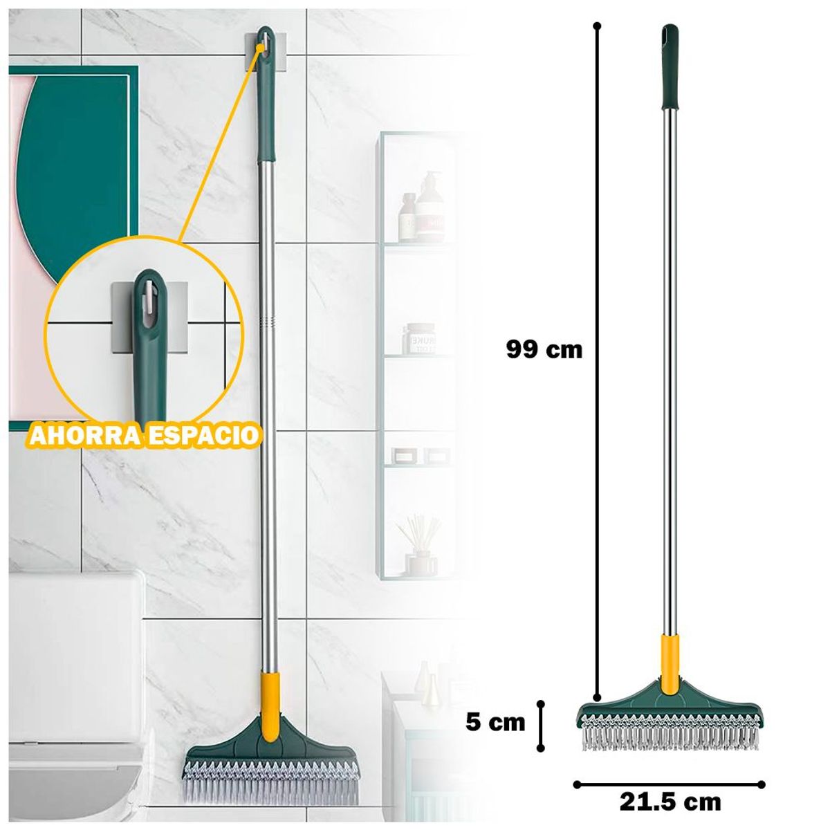 KELLER - Trapeador Escurridor Giratorio RJ Y Escoba Mágica E11 VD