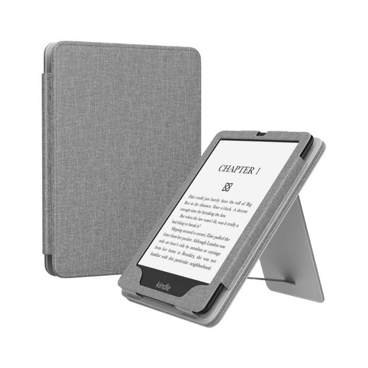 GENERICO - Estuche Kindle Paperwhite 2021 6.8” con Soporte y Correa de Mano Gris