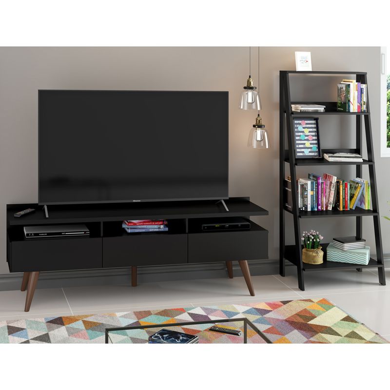 MADESA - Centro de Entretenimiento para TV Londres + Mueble Estante Librero