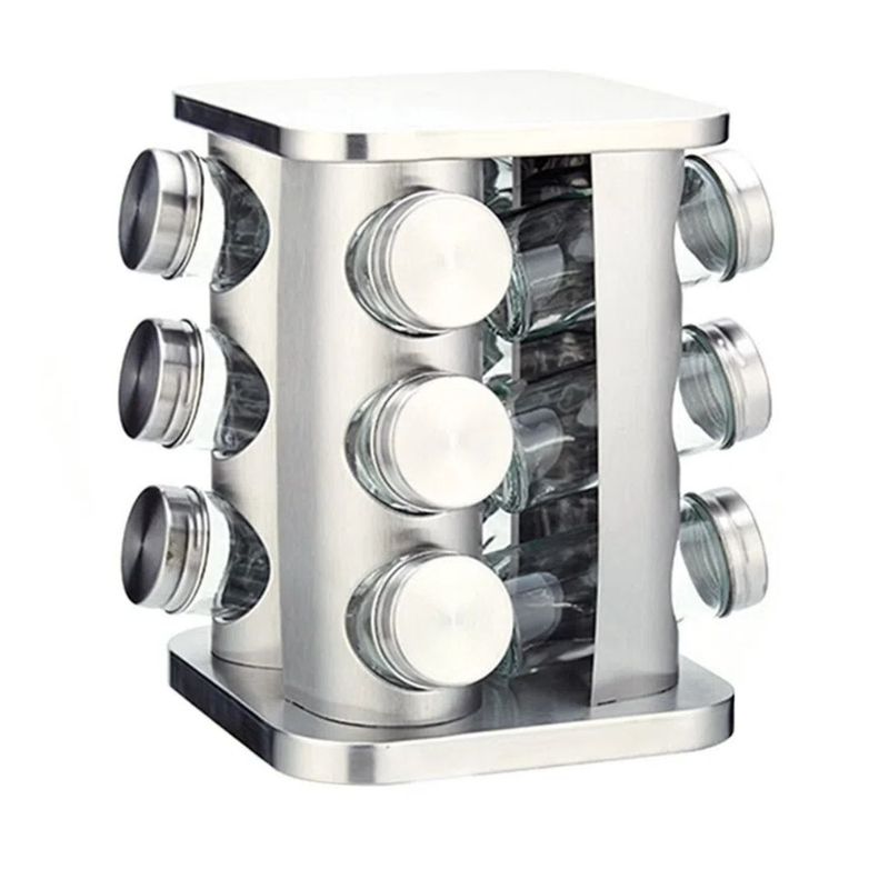 OEM - Condimentero de Vidrio con Base Metálica 12 Frascos