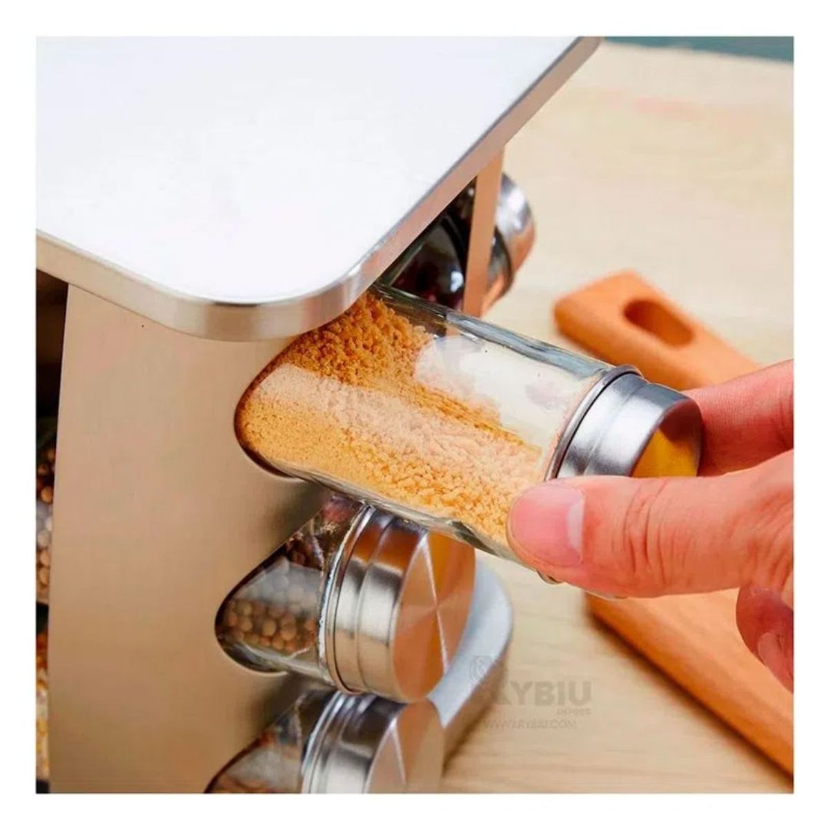 OEM - Condimentero de Vidrio con Base Metálica 12 Frascos