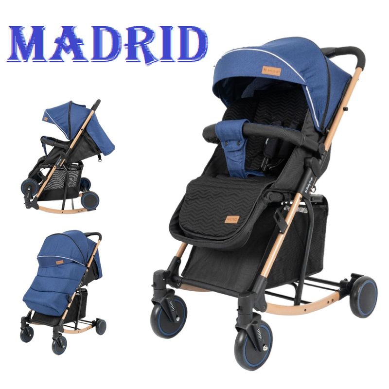 GENERICO - Coche Mecedor Madrid Mango Automatico -Azul