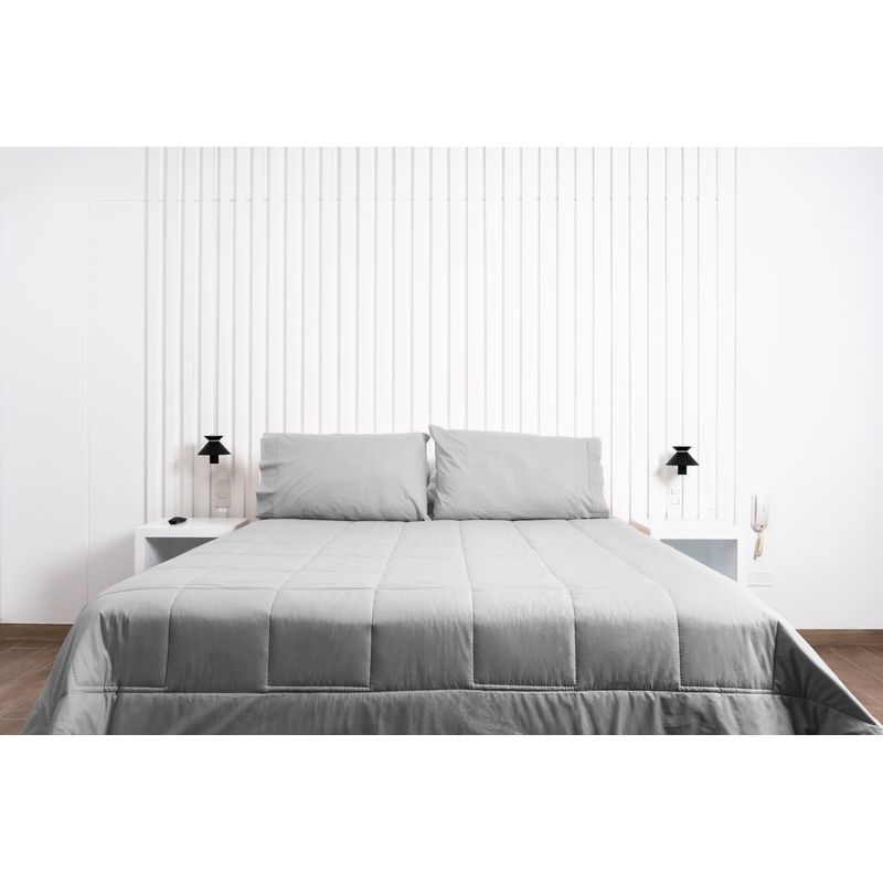 COBITEX HOME - Plumón gris hipoalergénico 2 plz cobitex 100% algodón