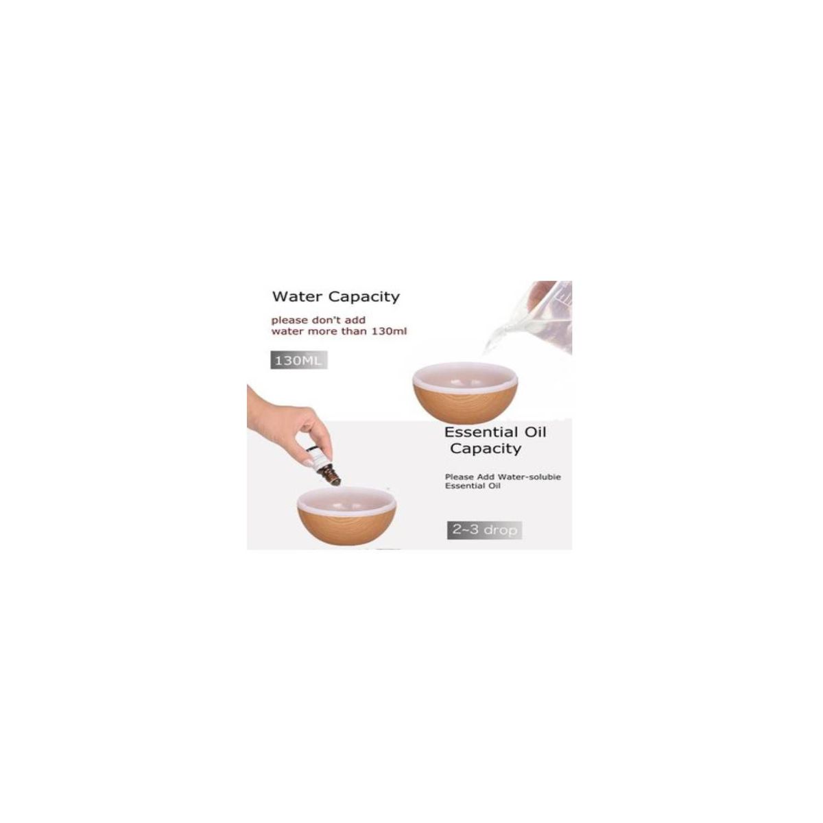 GENERICO - Humificador con luces Led Difusor Usb - CREMA