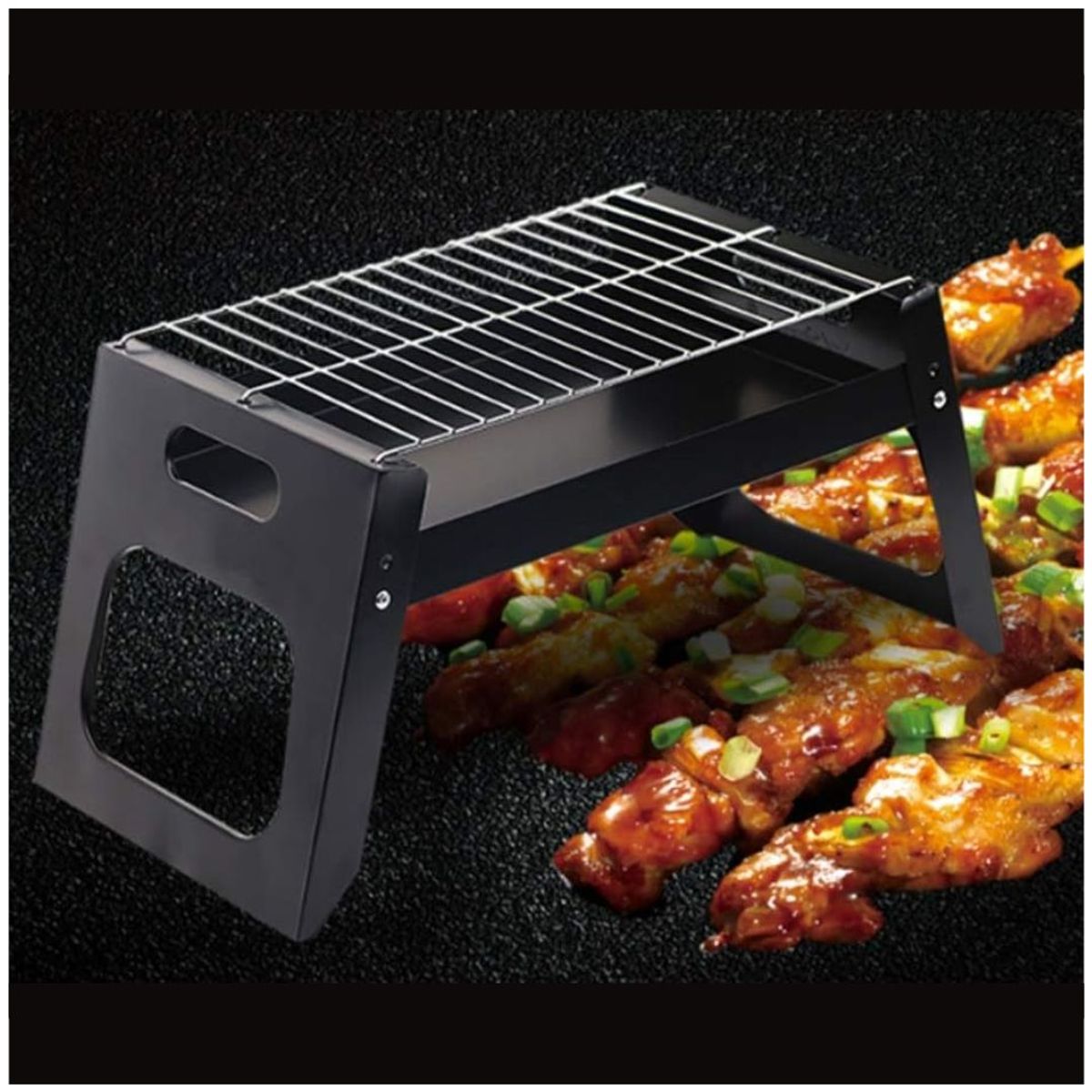 INSPIRA MARKET - Parrilla de carbón portatil rectangular