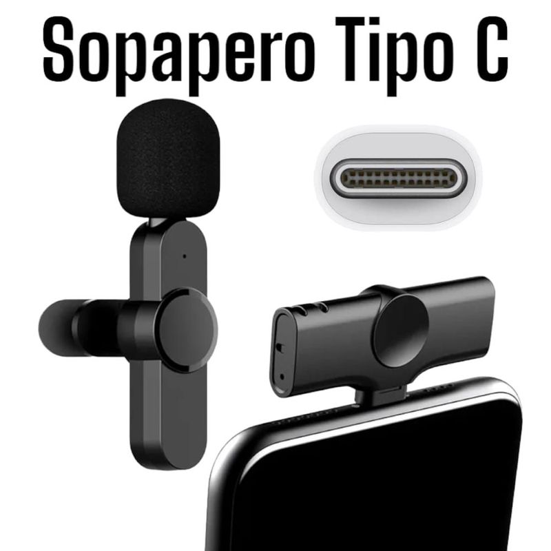 GENERICO - Micrófono Inalámbrico Solapero TIPO C para Celular Smartphone
