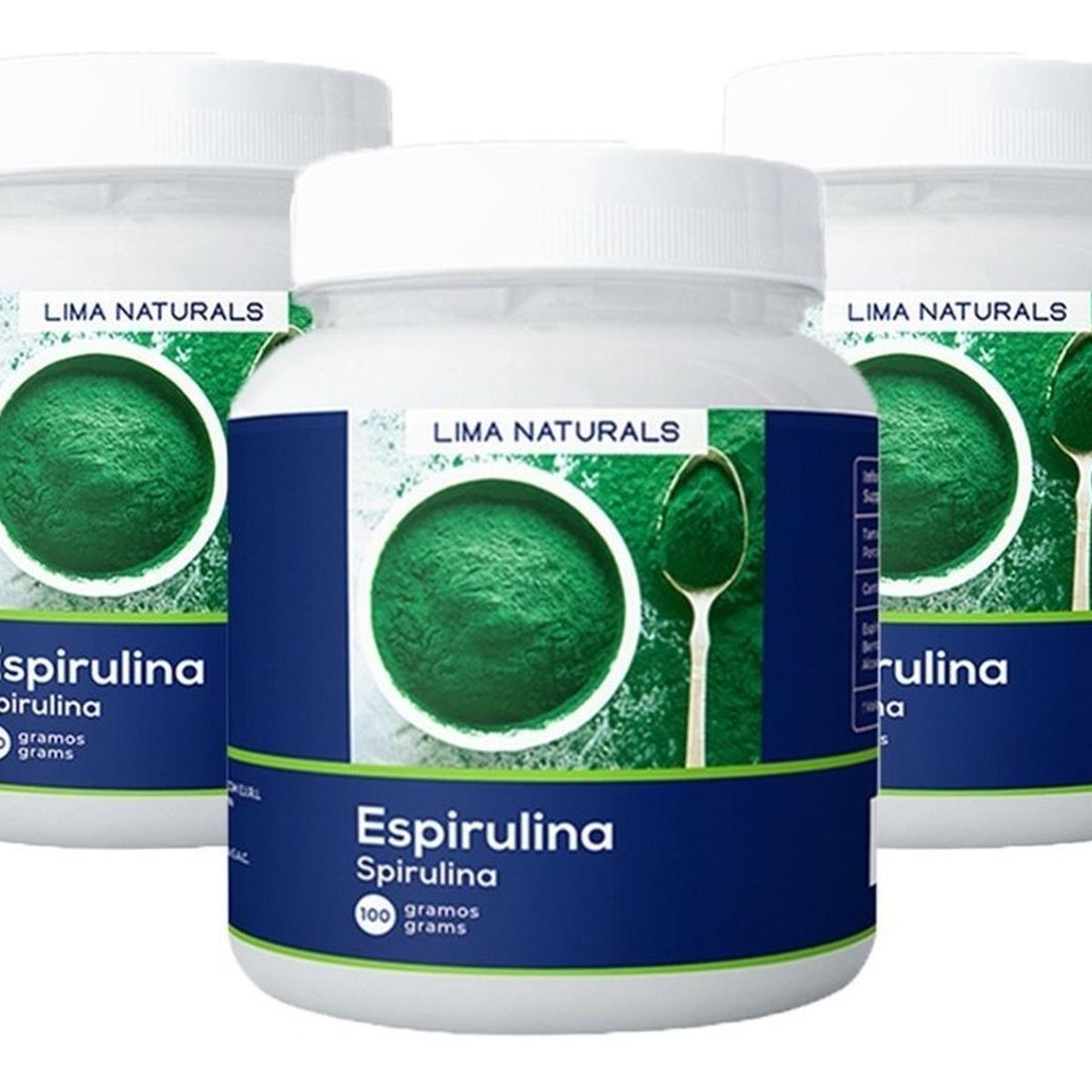 LIMA NATURALS - Pack 03 Pomos Espirulina Lima Naturals 100 gr