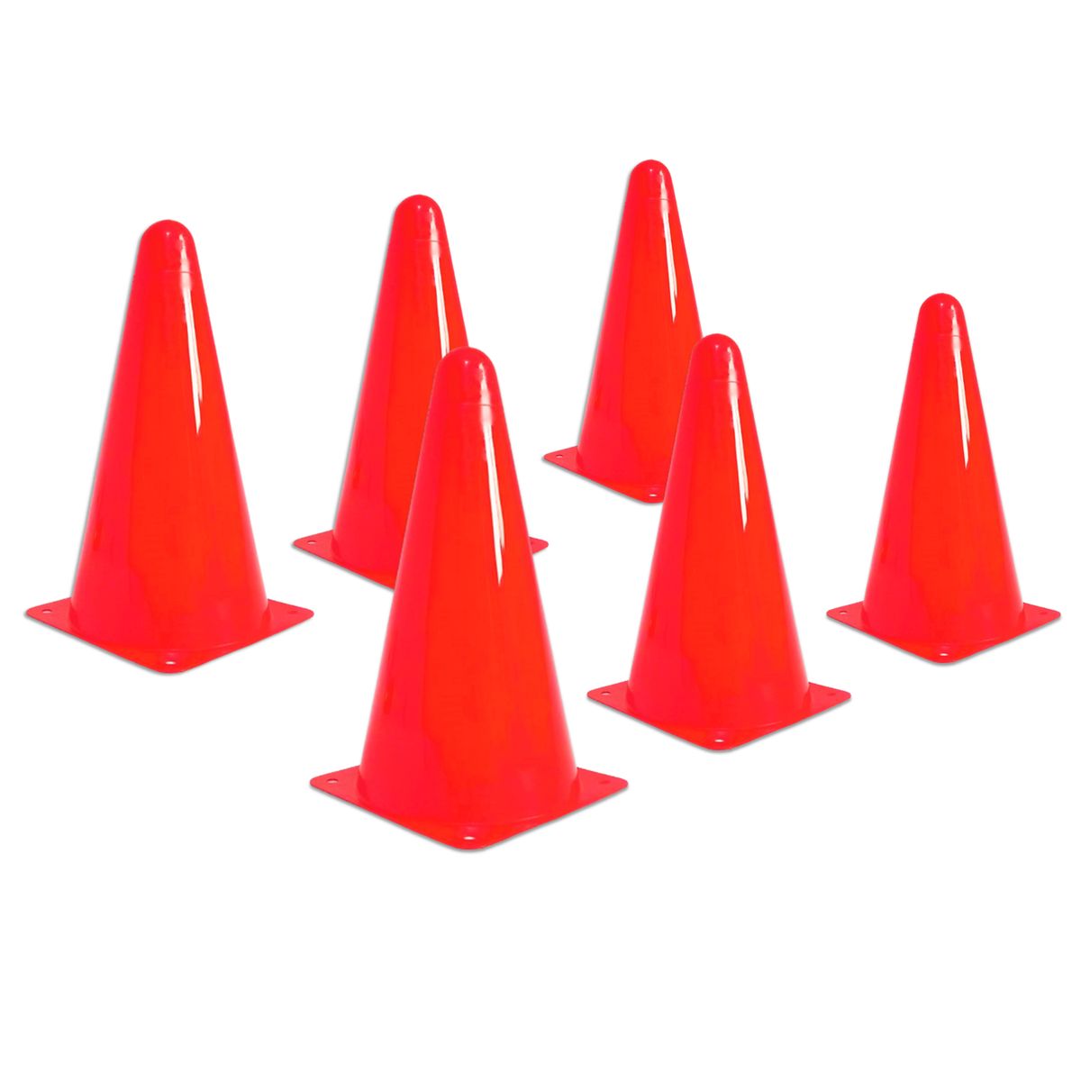 GENERICO - CONOS ENTRENAMIENTO DEPORTIVO DE 25CM ROJO 6 UNIDADES