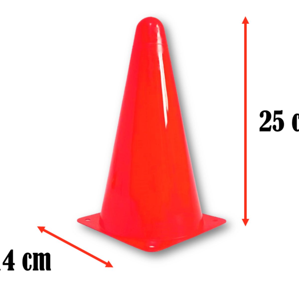 GENERICO - CONOS ENTRENAMIENTO DEPORTIVO DE 25CM ROJO 6 UNIDADES