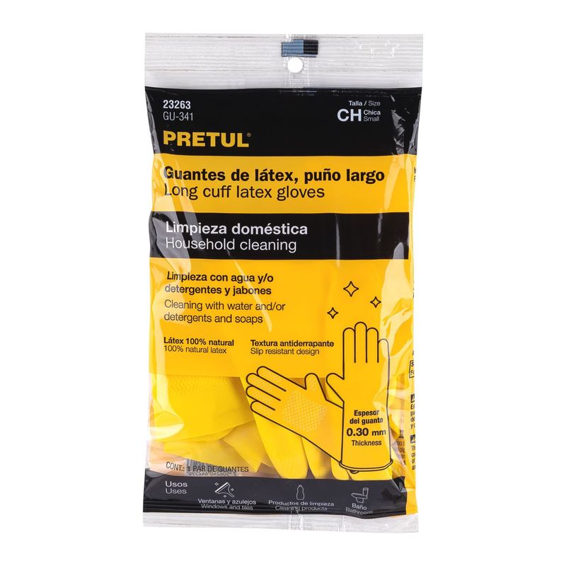 PRETUL - Guantes de látex para limpieza grandes Pretul
