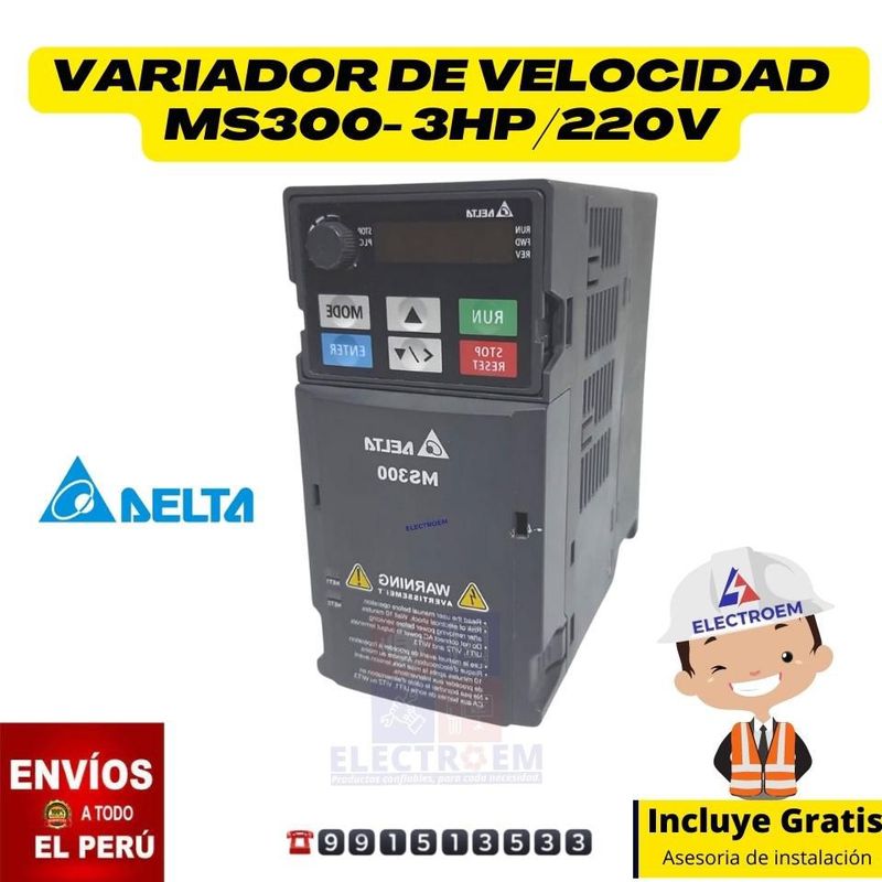 DELTA - VARIADOR DE VELOCIDAD DELTA MS300 DE 3HP-220V