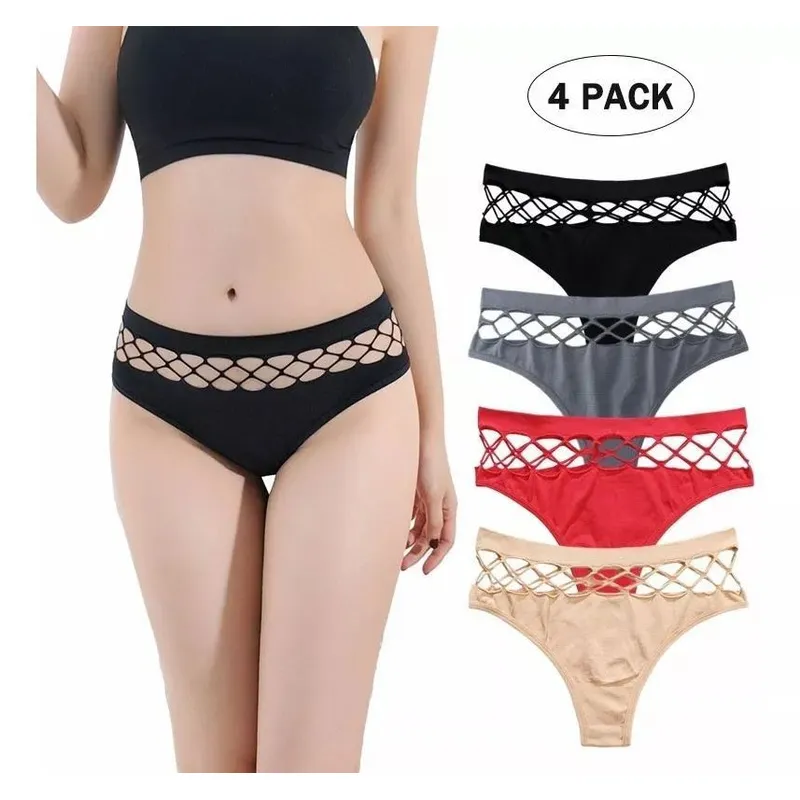 BAALATHKKO5 - 4 Piezas  Señoras Tanga De Alta Cintura Ajustadas