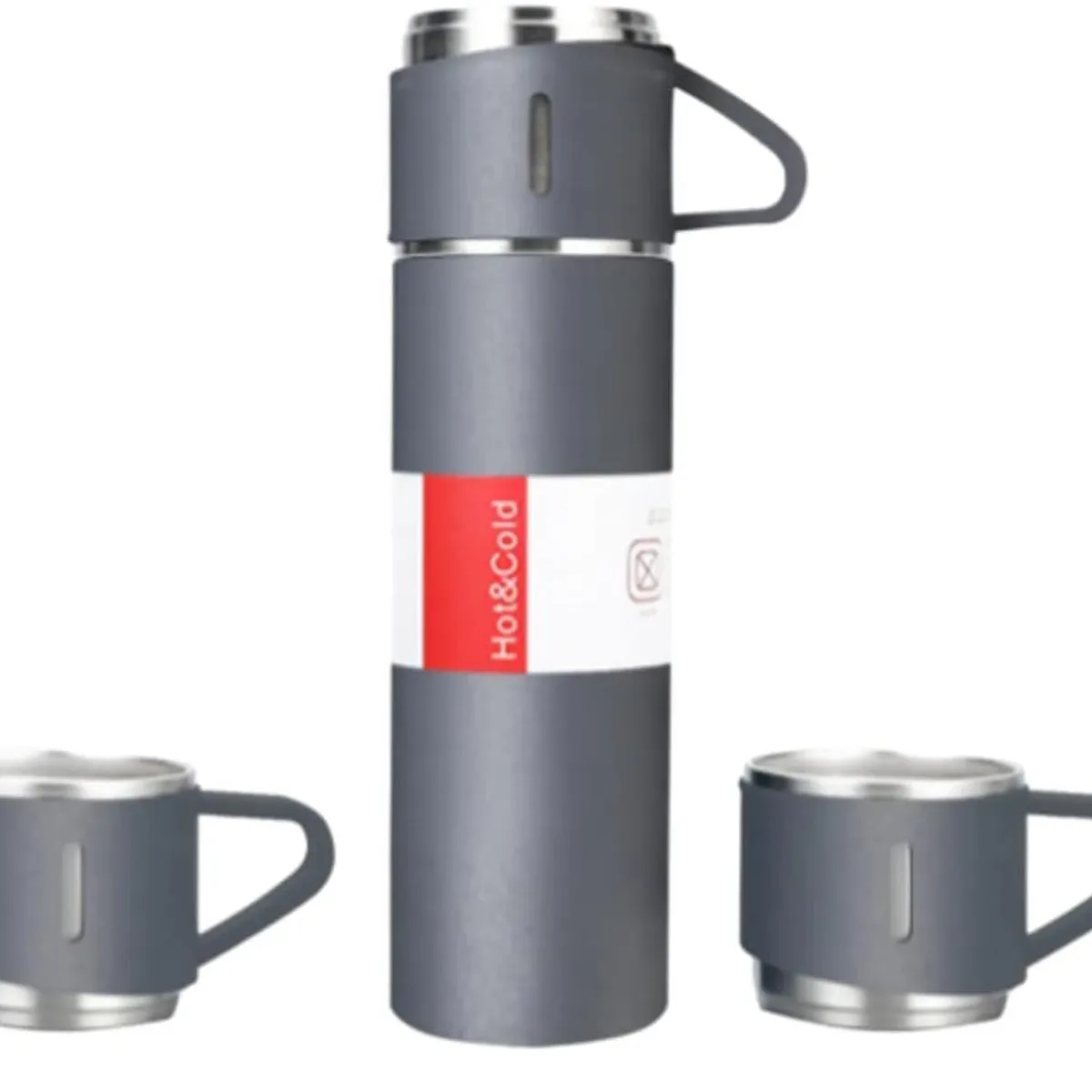 GENERICO - Termo para Viaje de Acero Inoxidable con 3 Tazas