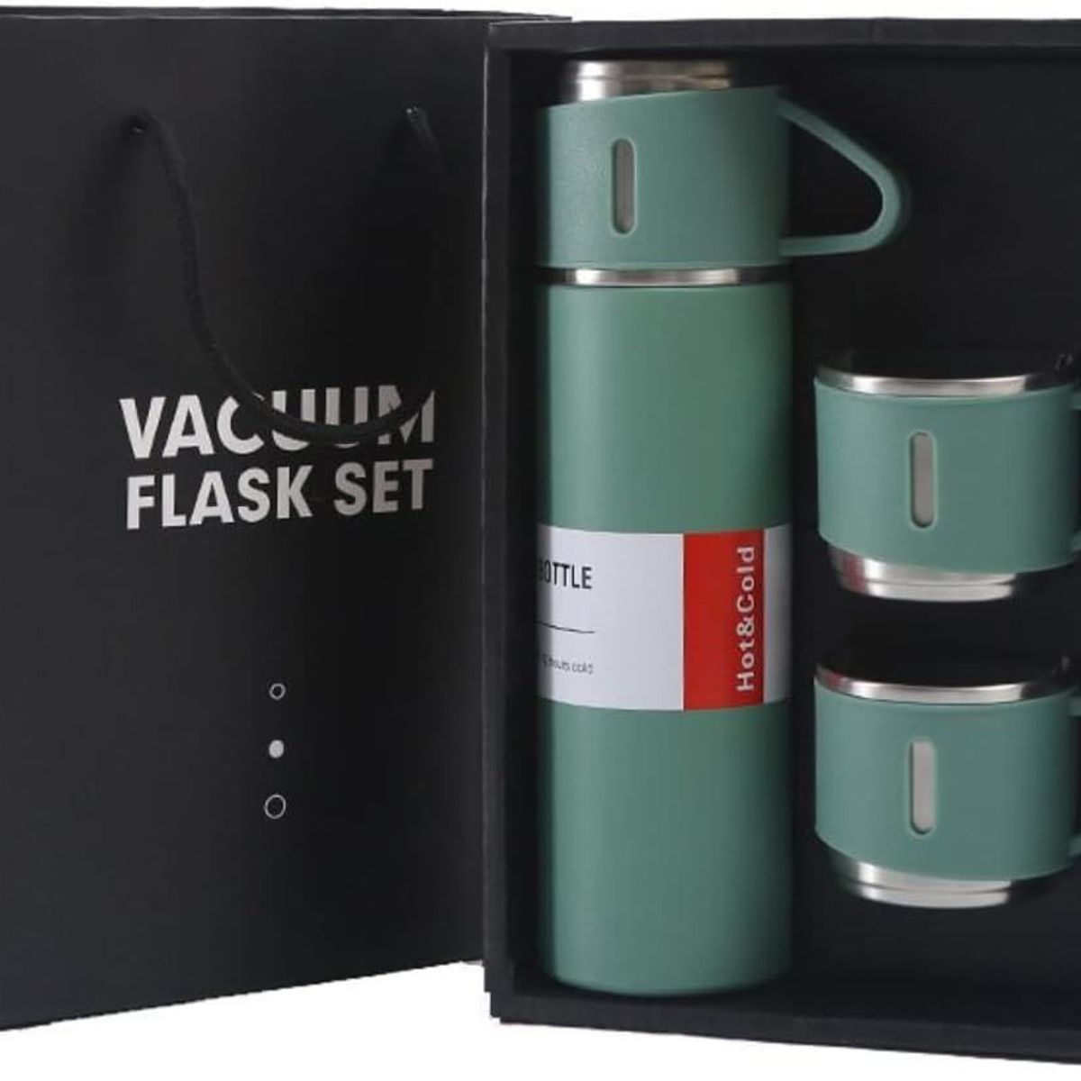 GENERICO - Termo para Viaje de Acero Inoxidable con 3 Tazas