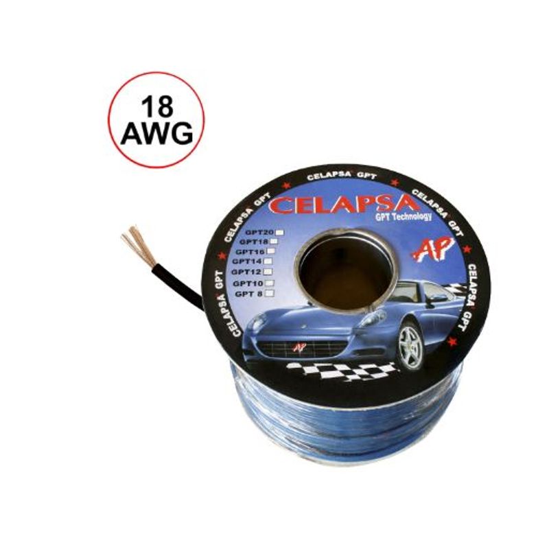 GENERICO - Cable Automotriz N°18AWG Negro GPT-18NG CELAPSA x Rollo