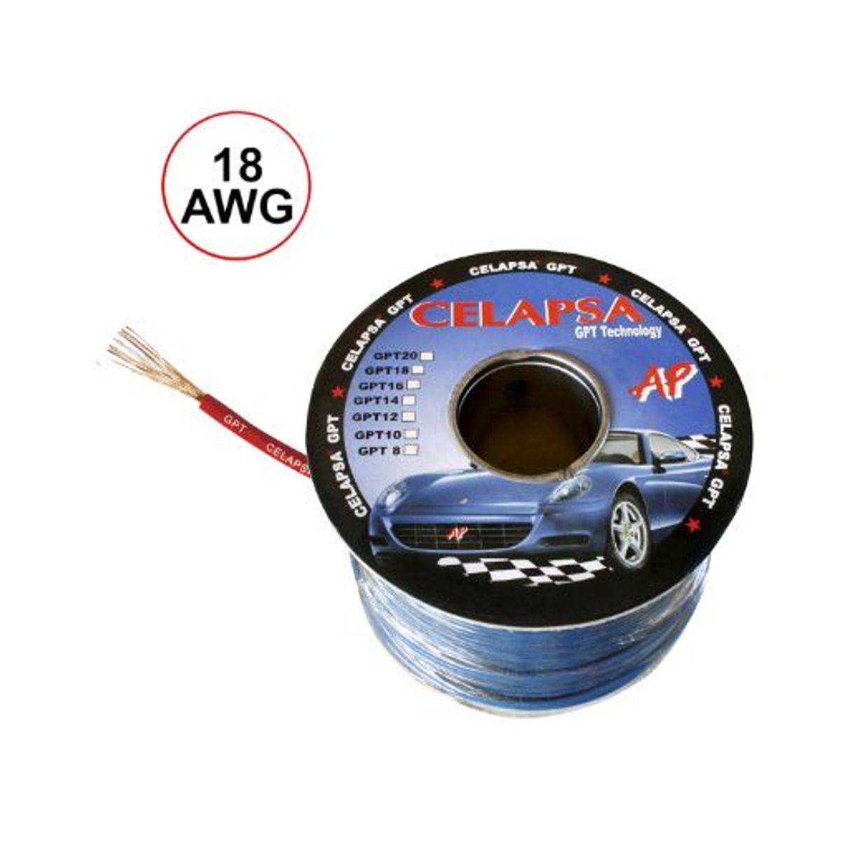 GENERICO - Cable Automotriz N°18AWG Rojo GPT-18R CELAPSA x Rollo