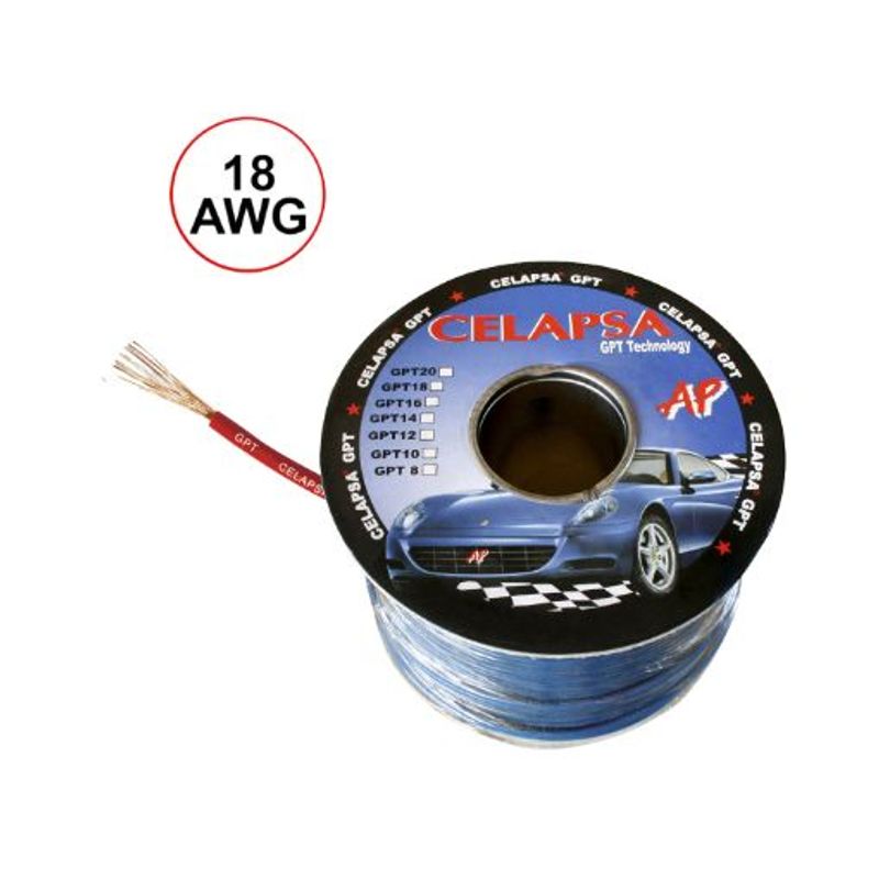 GENERICO - Cable Automotriz N°18AWG Rojo GPT-18R CELAPSA x Rollo