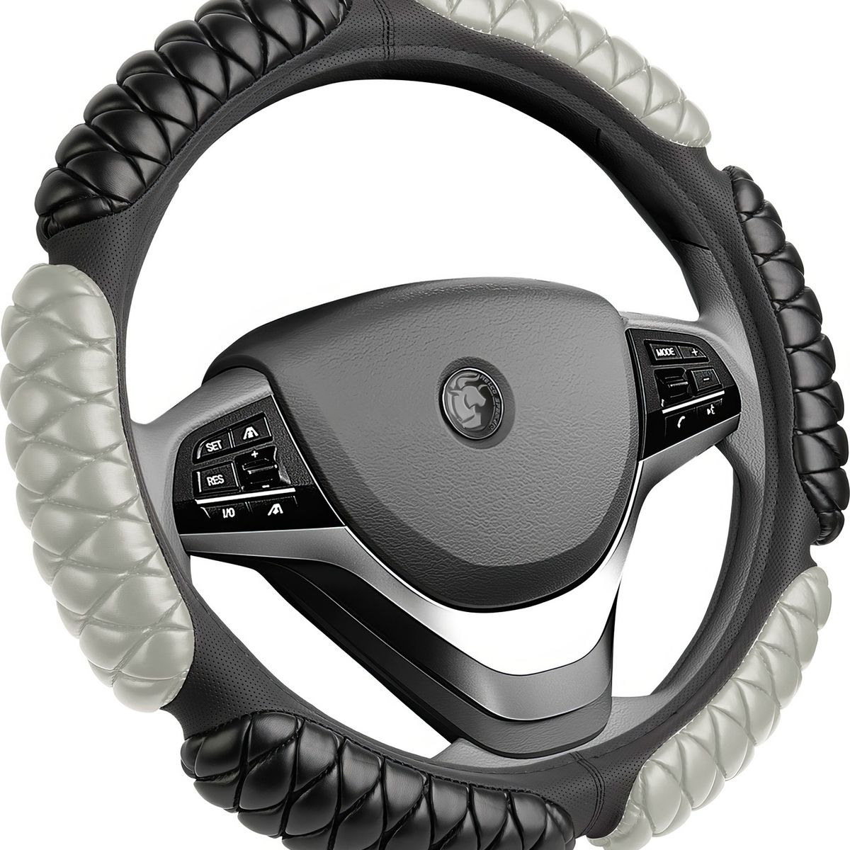 GENERICO - Cubre Volante de Auto Acolchado Ergonomico Gris