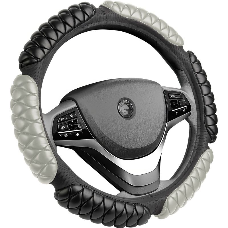 GENERICO - Cubre Volante de Auto Acolchado Ergonomico Gris