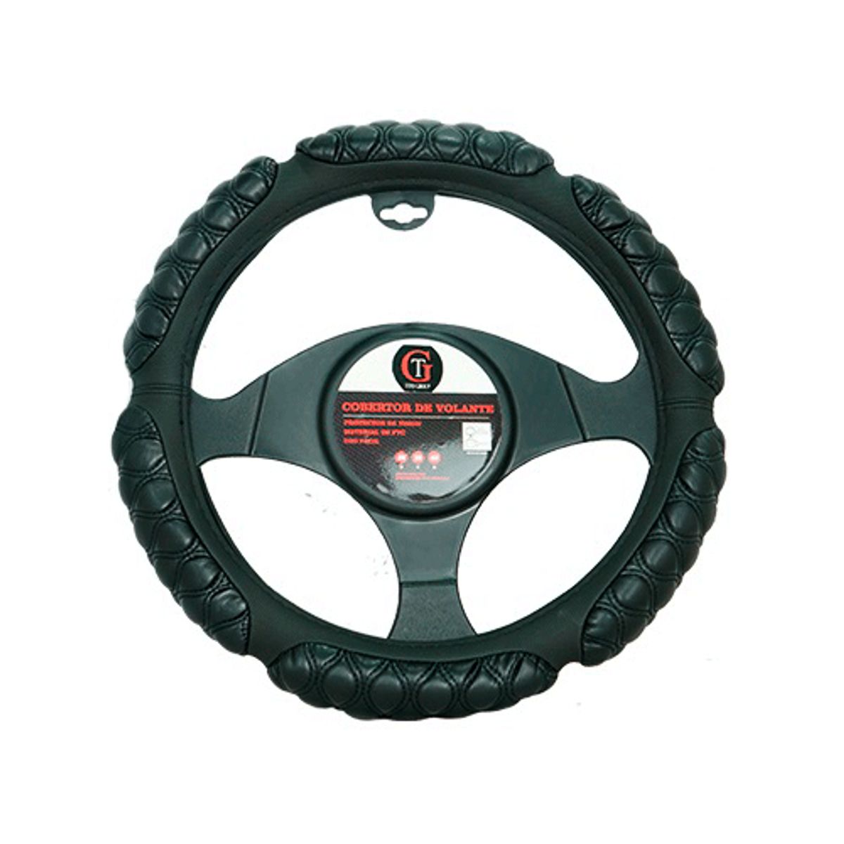 GENERICO - Cubre Volante de Auto Acolchado Ergonomico Negro