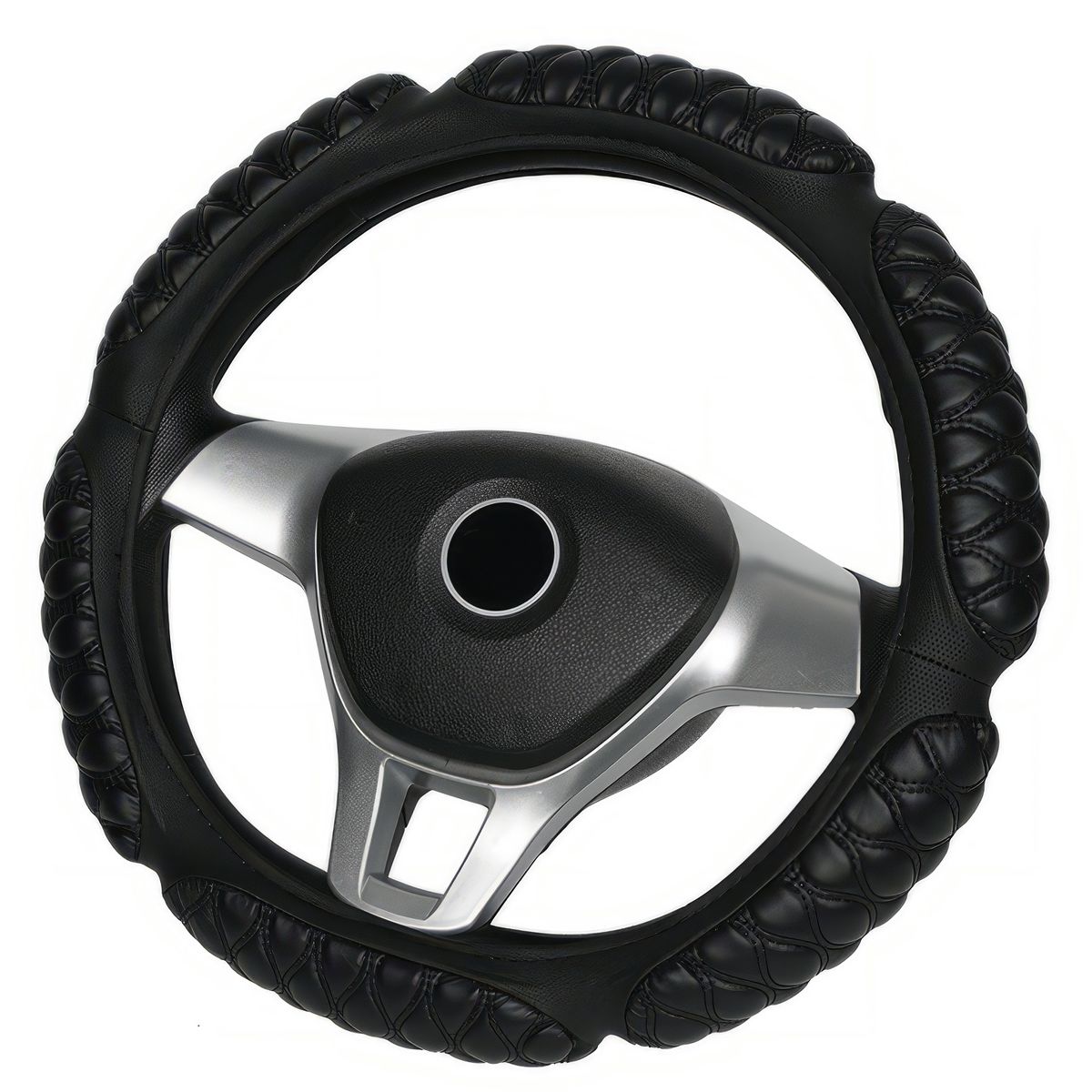 GENERICO - Cubre Volante de Auto Acolchado Ergonomico Negro