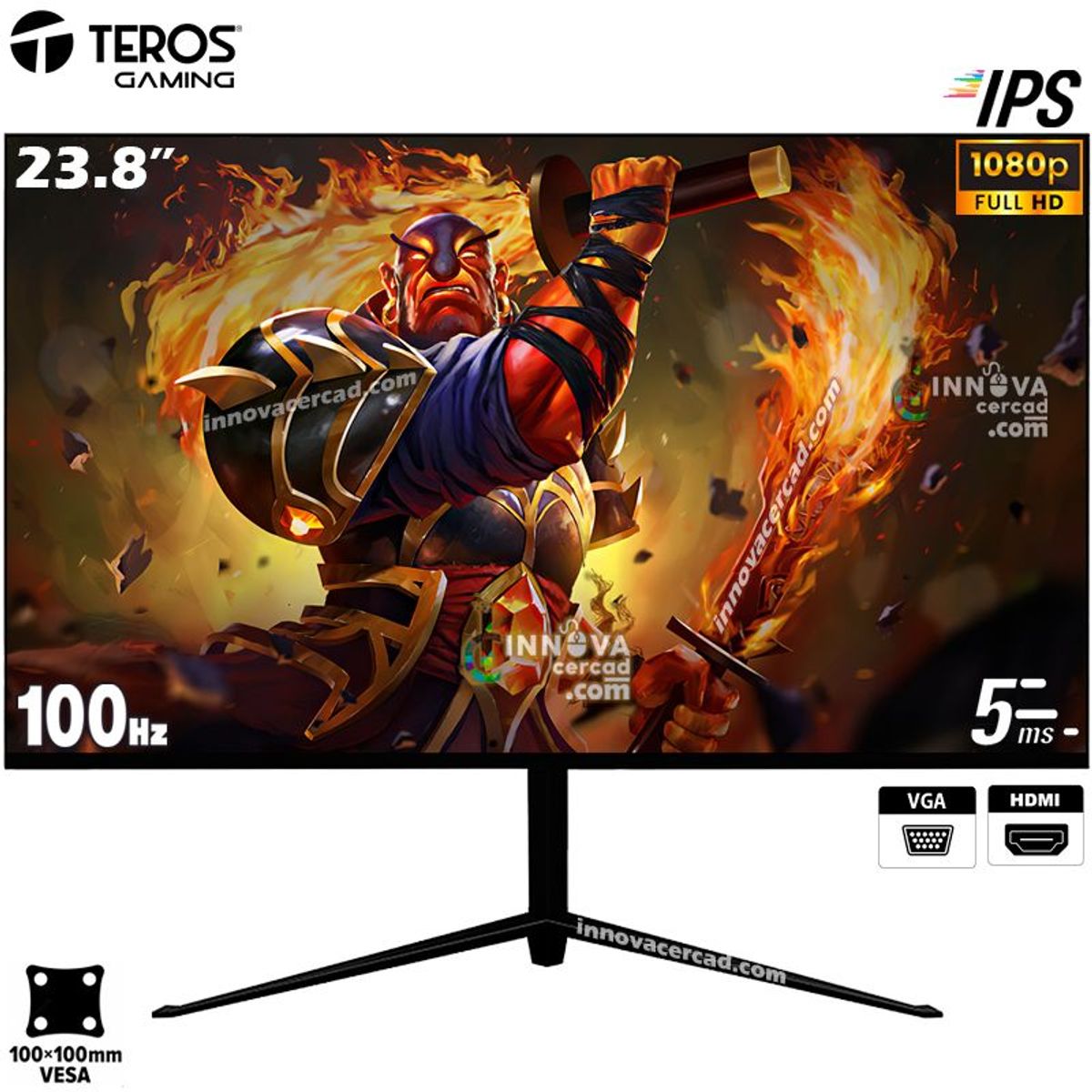 TEROS - Monitor Teros Gaming 24 IPS Full HD 1920 x 1280 100HZ 5MS HDMI VGA