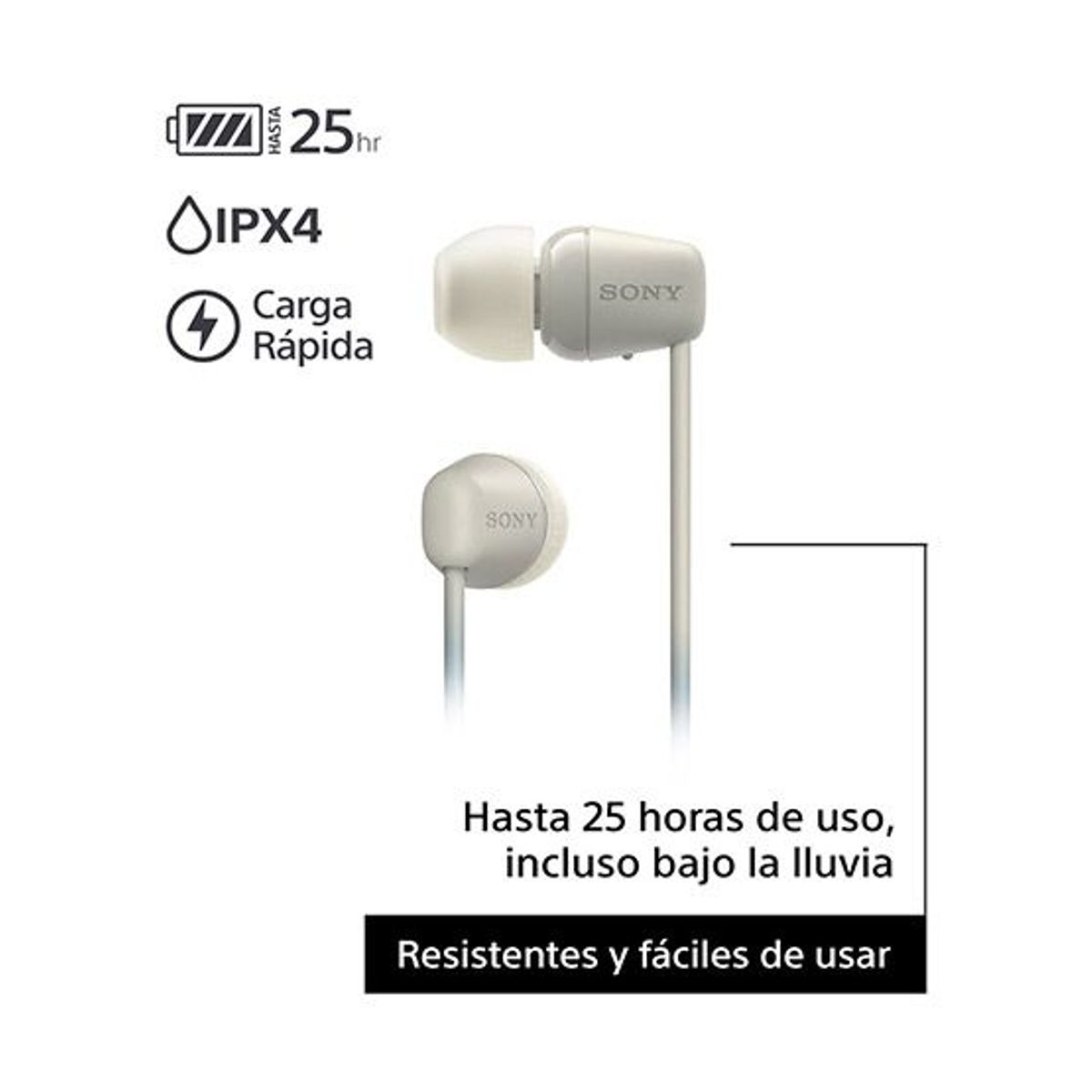SONY - Sony Audifonos Bluetooth 5.0 Wireless 25 Horas IPX4 WI-C100