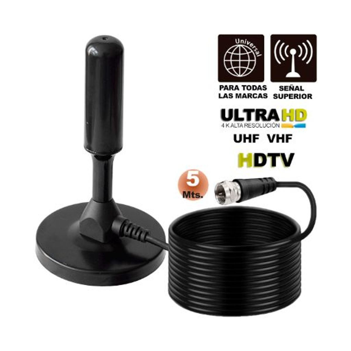 GENERICO - Antena Digital HDTV 3.5 Dbi 5 Metros AH-0031