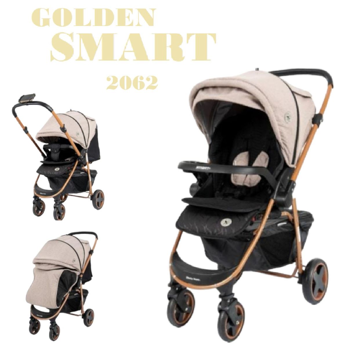 BABY HAPPY - Coche Cuna Mango Reversible Smart 2042 - Beich