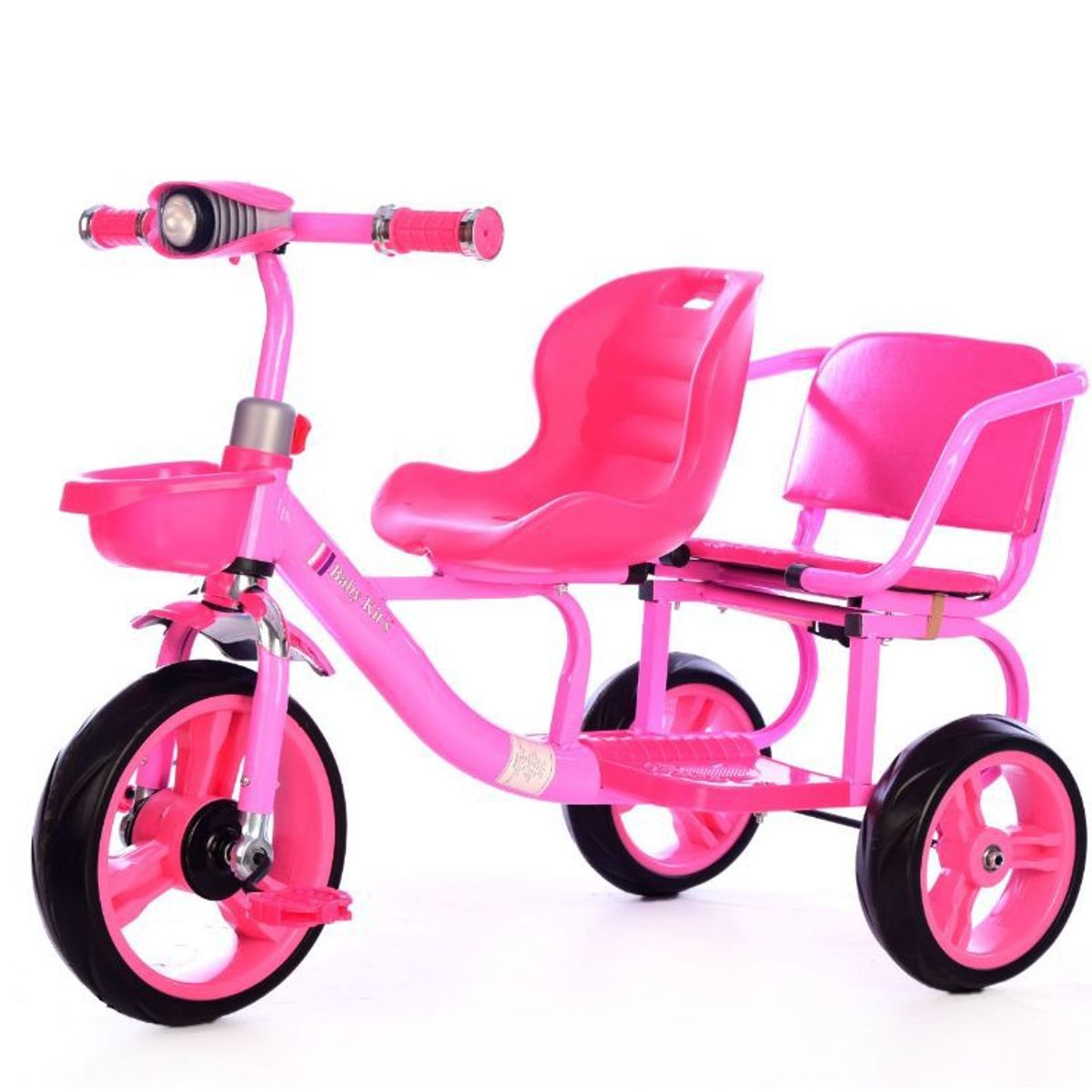 BABY KITS - Triciclo Doble Asiento Neo 2 Asientos - Rosado