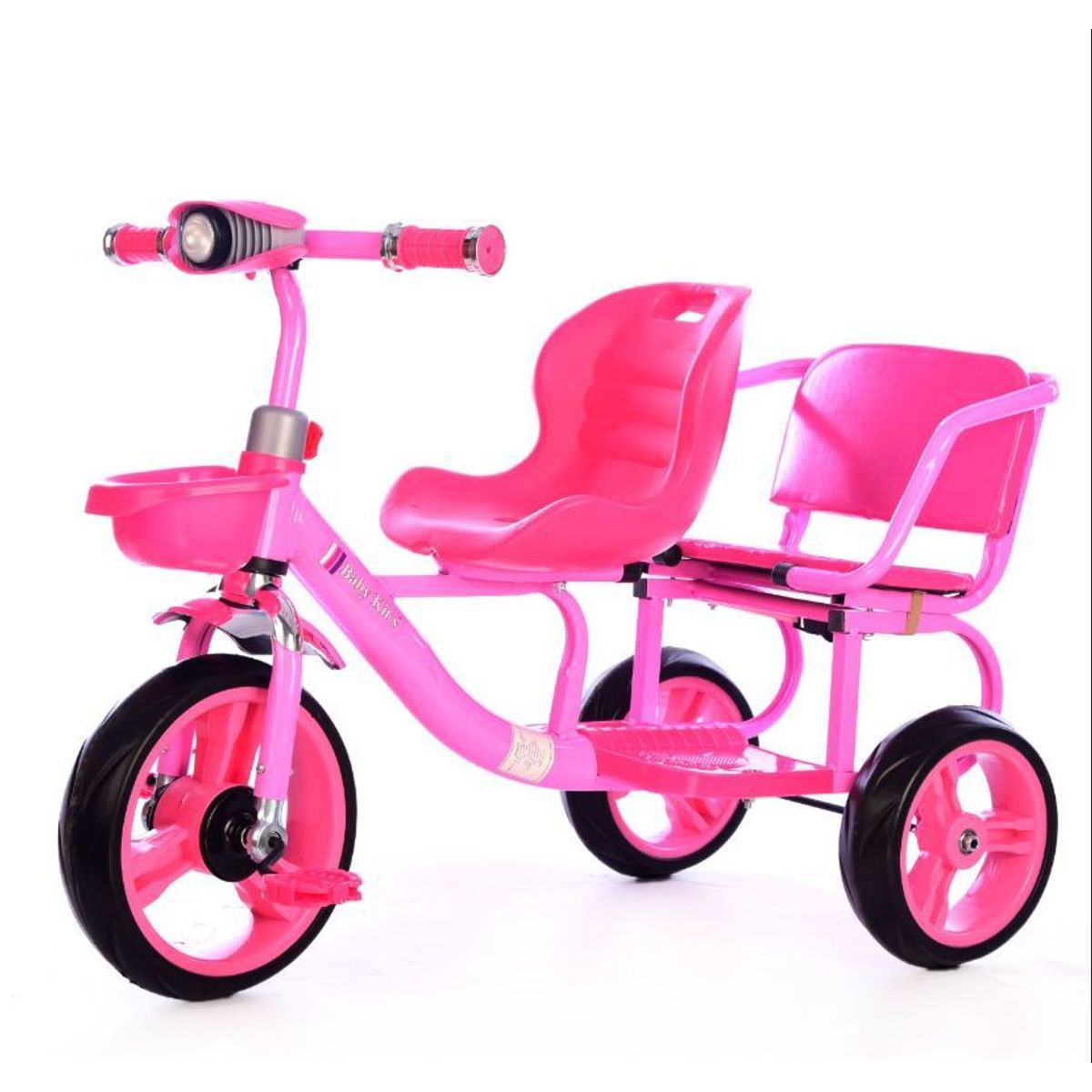 BABY KITS - Triciclo Doble Asiento Neo 2 Asientos - Rosado
