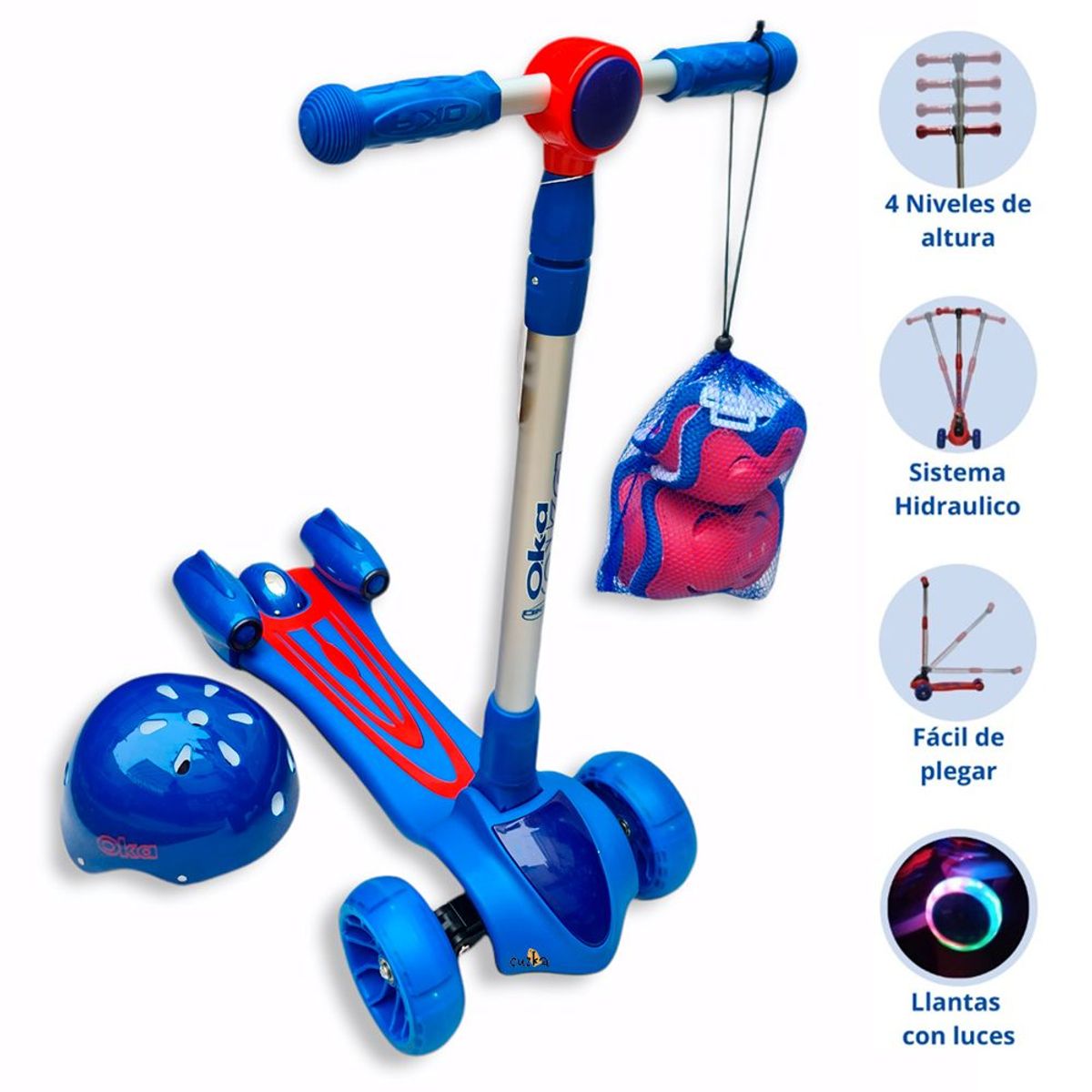 OKA - Scooter Plegable OKA BOTA HUMO AZUL