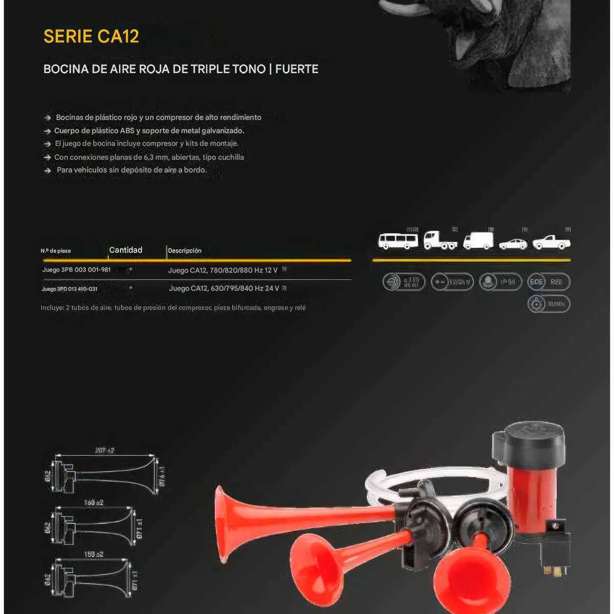 HELLA - Claxon Musical 03 Cornetas 12v 118db Hella Universal