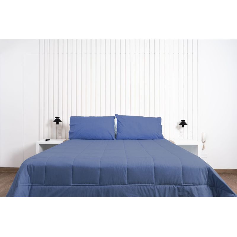 COBITEX HOME - Plumón azul acero hipoalergénico 1.5 plz cobitex 100% algodón.