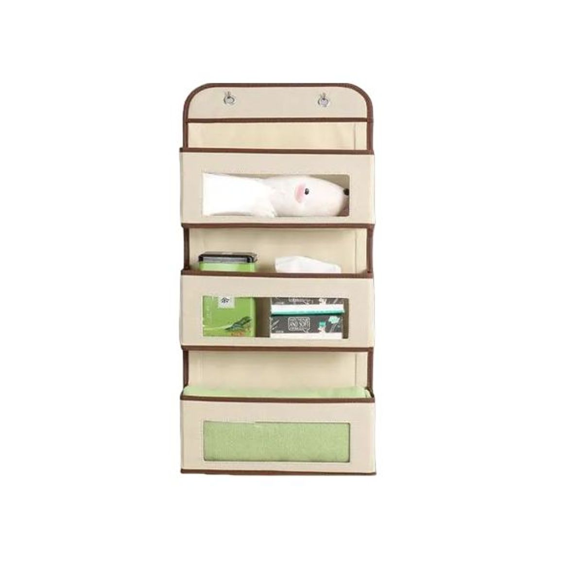 GENERICO - Colgador de tela con transparencia organizador para el hogar - CREMA