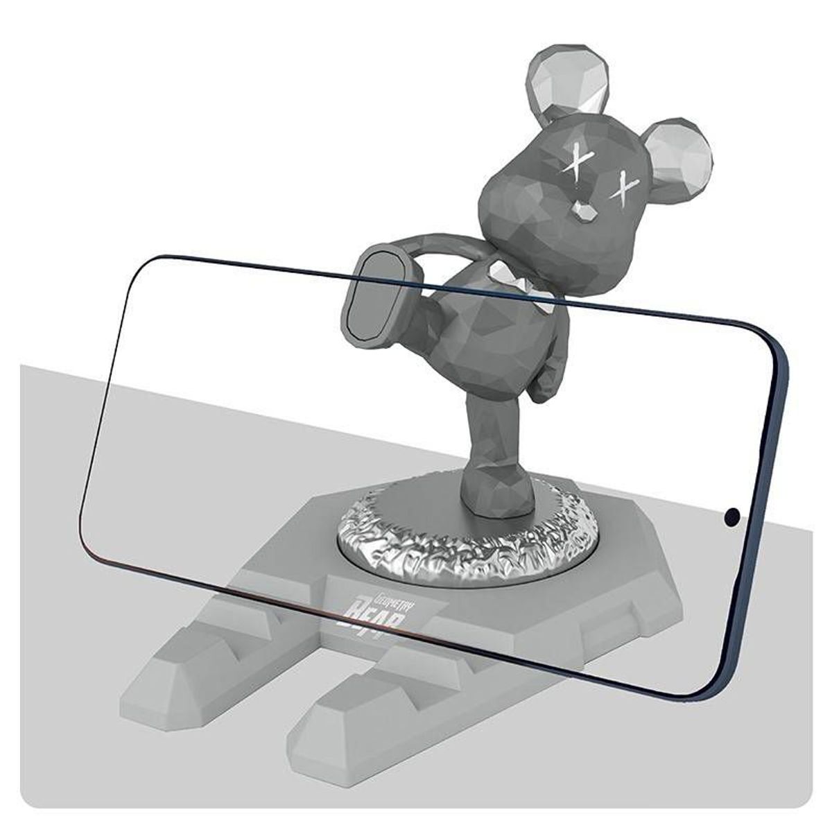 GENERICO - Soporte de teléfono universal diseño de ratón - Gris