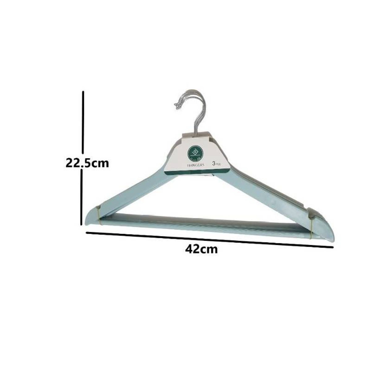 GENERICO - Pack 3 perchas colgantes organizador de ropa  CELESTE