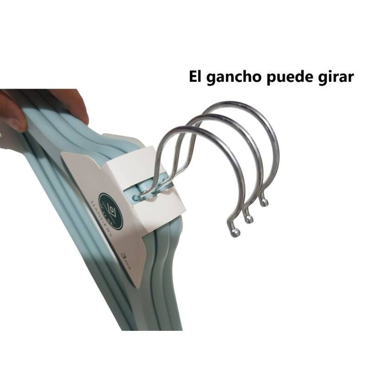 GENERICO - Pack 3 perchas colgantes organizador de ropa  CELESTE