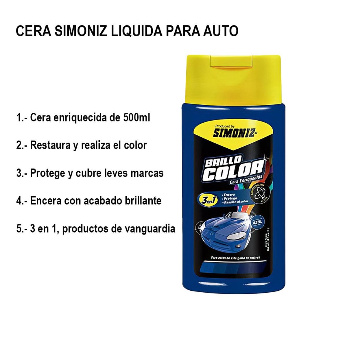 SIMONIZ - Cera Simoniz Liquida 500ml 3en1 Azul