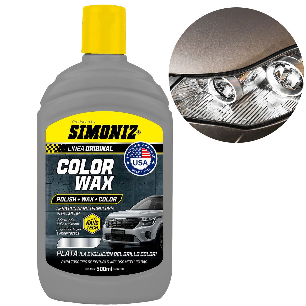SIMONIZ - Cera Simoniz Liquida 500ml 3en1 Tecnologia EVO NANO Color Gris