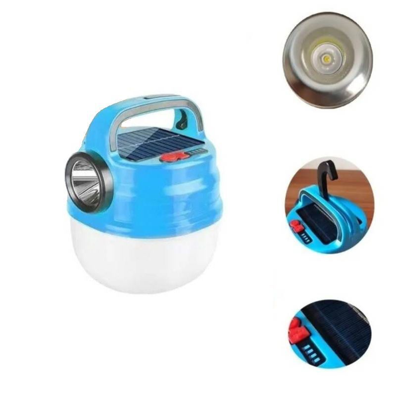 GENERICO - Linterna recargable con panel solar Portatil AZUL