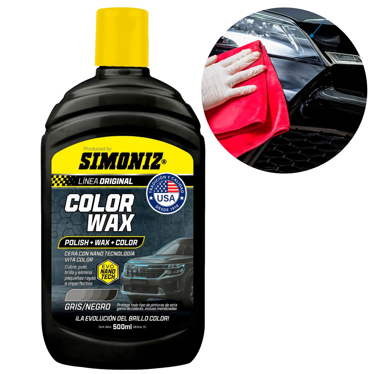 SIMONIZ - Cera Simoniz Liquida 500ml 3en1 Tecnologia EVO NANO Color Negro