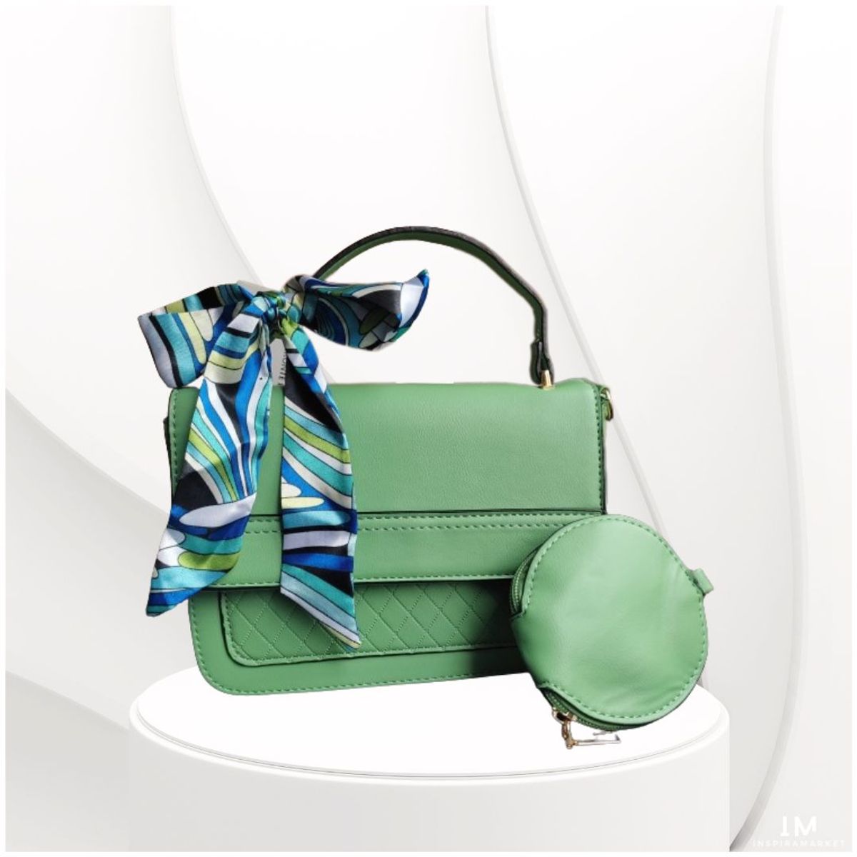 GENERICO - Cartera bolso elegante lazo con monedero cuero PU mujer