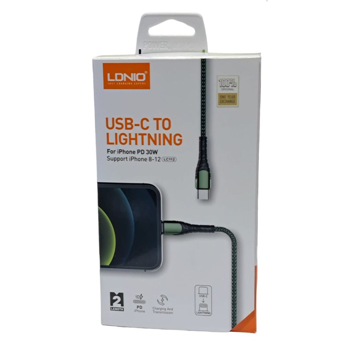 LDNIO - Cable USB-C a Lightning Para IPhone 14, 14 Pro, 14 Pro Max De 2mt