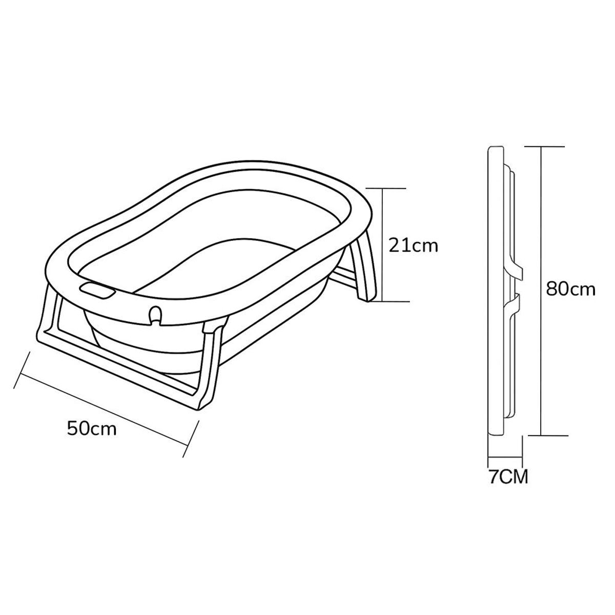 BABYKISS - BAÑERA PARA BEBE PLEGABLE CON TERMOMETRO Y COJIN PREMIUM