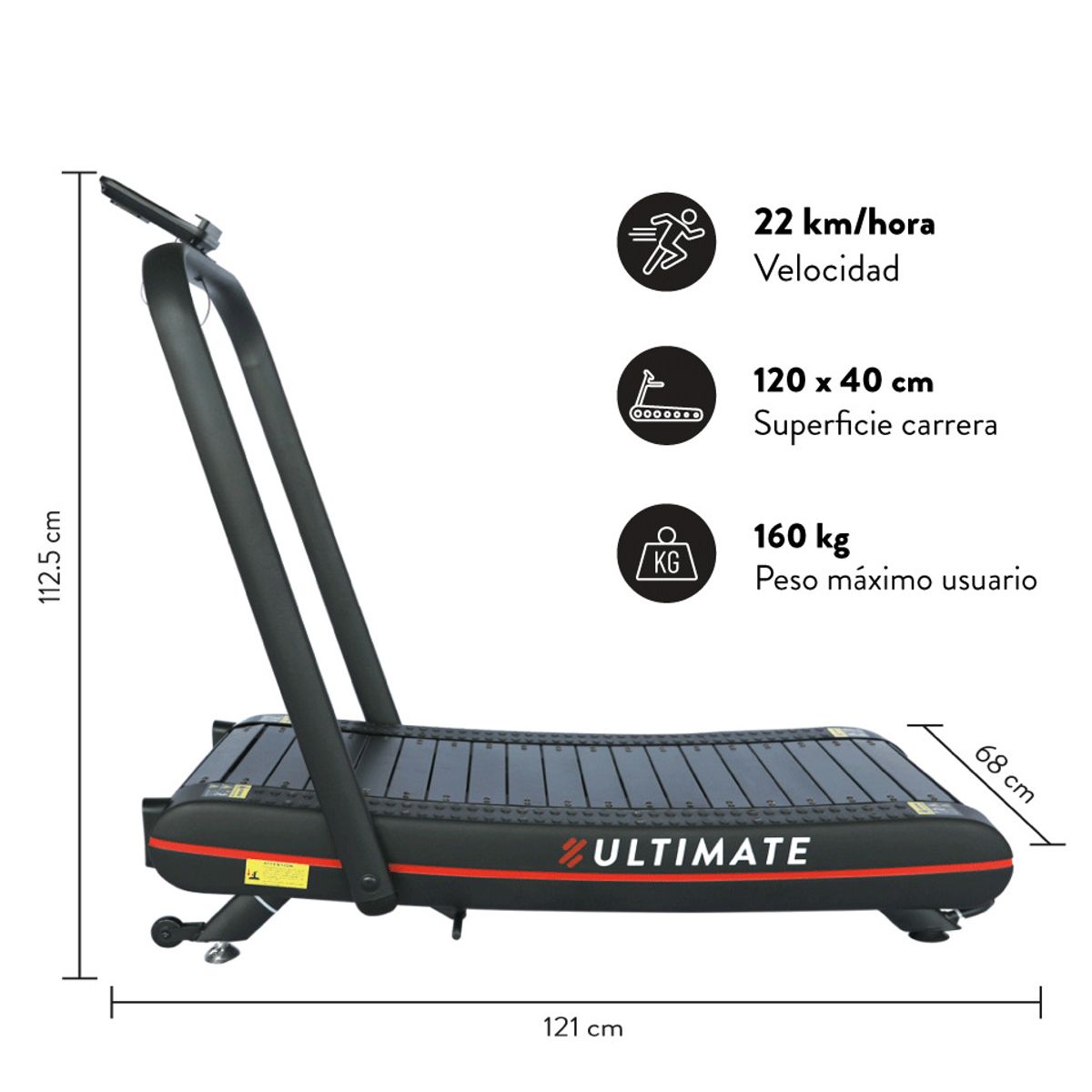 ULTIMATE FITNESS - Caminadora Trotadora Curva C200