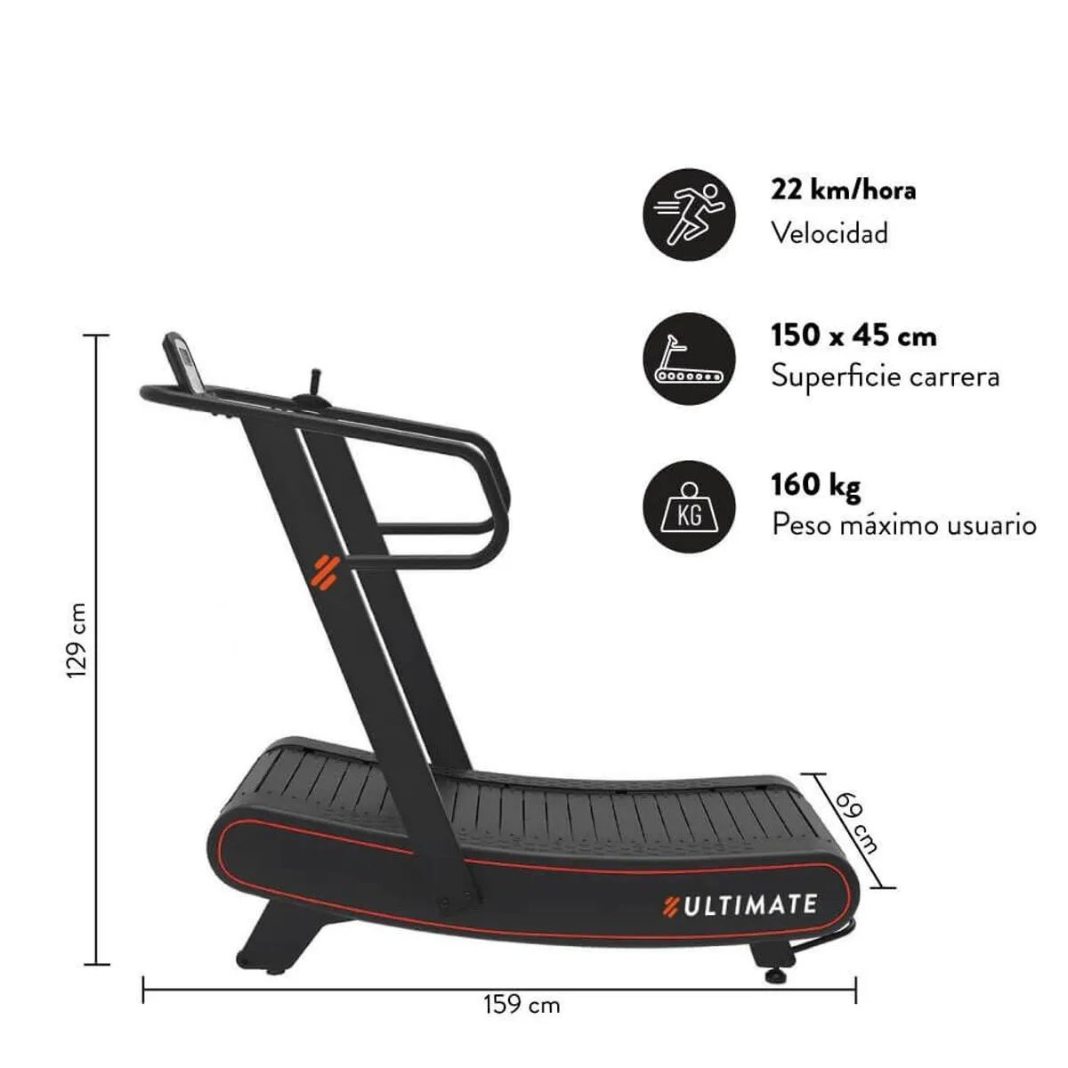ULTIMATE FITNESS - Caminadora Trotadora Curva C500..