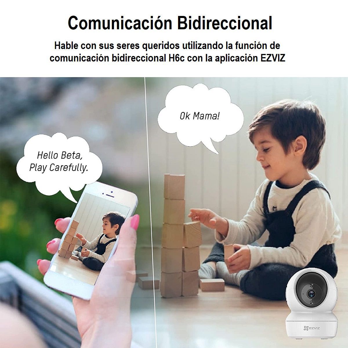 Ezviz - EZVIZ - Cámara IP H6c 2K Plus 4MP WiFi H265 - Blanco