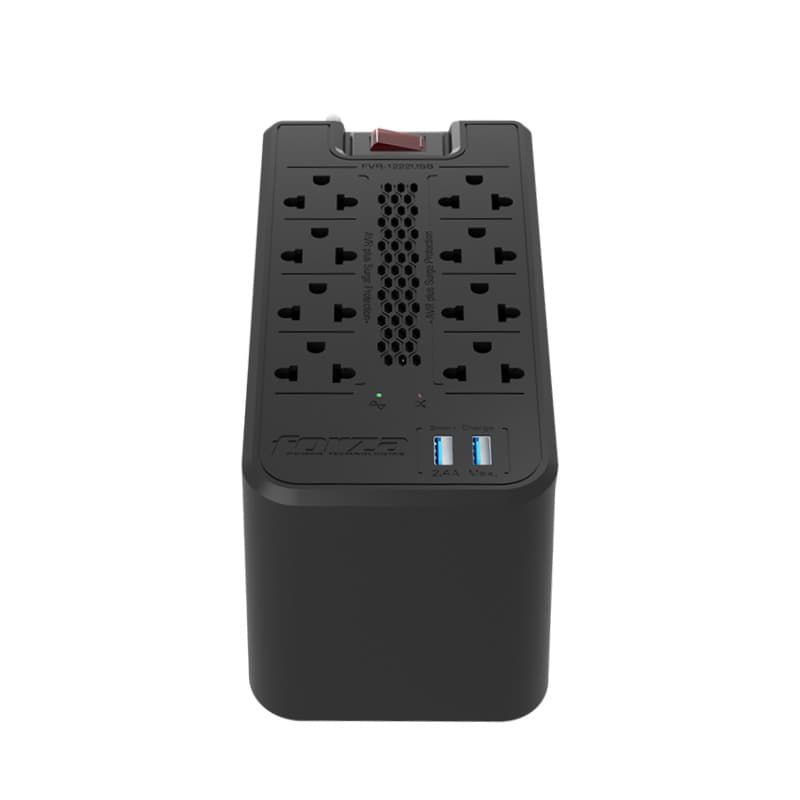 FORZA - ESTABILIZADOR FORZA 8 TOMAS FVR-1222 USB-2 1200VA 8-TOMAS